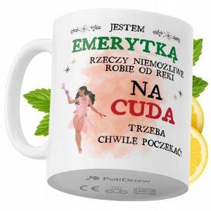 Kubek Dla Emerytki na Prezent z Nadrukiem ze Zdjęciem 330 ml PoliDraw 973967 Kubek Dla Emerytki na Prezent z Nadrukiem ze Zdjęciem 330 ml PoliDraw 973967