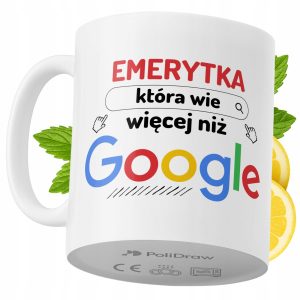 Kubek Dla Emerytki na Prezent z Nadrukiem ze Zdjęciem 330 ml PoliDraw 972592 Kubek Dla Emerytki na Prezent z Nadrukiem ze Zdjęciem 330 ml PoliDraw 972592