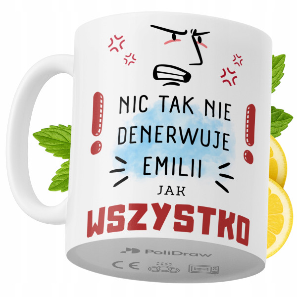 Kubek Dla Emilii na Prezent z Nadrukiem ze Zdjęciem 330 ml PoliDraw 972882
