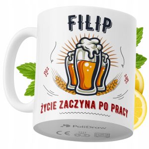 Kubek Dla Filipa na Prezent z Nadrukiem ze Zdjęciem 330 ml PoliDraw 972482