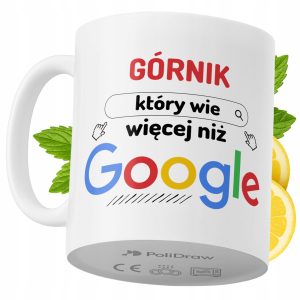 Kubek Dla Górnika na Prezent z Nadrukiem ze Zdjęciem 330 ml PoliDraw 973711 Kubek Dla Górnika na Prezent z Nadrukiem ze Zdjęciem 330 ml PoliDraw 973711