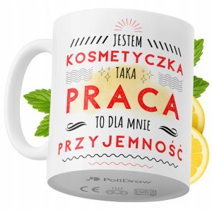Kubek Dla Kosmetyczki na Prezent z Nadrukiem ze Zdjęciem 330 ml PoliDraw 971324 Kubek Dla Kosmetyczki na Prezent z Nadrukiem ze Zdjęciem 330 ml PoliDraw 971324