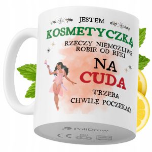 Kubek Dla Kosmetyczki na Prezent z Nadrukiem ze Zdjęciem 330 ml PoliDraw 971829 Kubek Dla Kosmetyczki na Prezent z Nadrukiem ze Zdjęciem 330 ml PoliDraw 971829