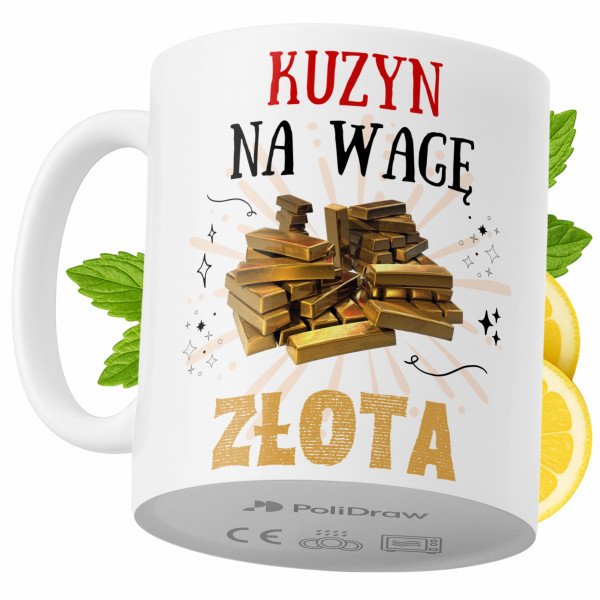 Kubek Dla Kuzyna na Prezent z Nadrukiem ze Zdjęciem 330 ml PoliDraw 971156
