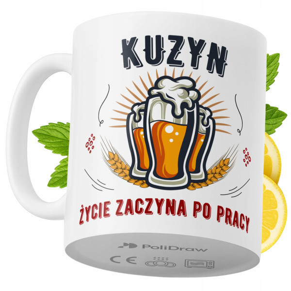 Kubek Dla Kuzyna na Prezent z Nadrukiem ze Zdjęciem 330 ml PoliDraw 971432