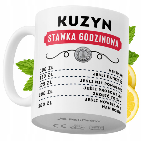 Kubek Dla Kuzyna na Prezent z Nadrukiem ze Zdjęciem 330 ml PoliDraw 971849