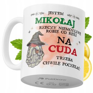 Kubek Dla Mikołaja na Prezent z Nadrukiem ze Zdjęciem 330 ml PoliDraw 971532 Kubek Dla Mikołaja na Prezent z Nadrukiem ze Zdjęciem 330 ml PoliDraw 971532
