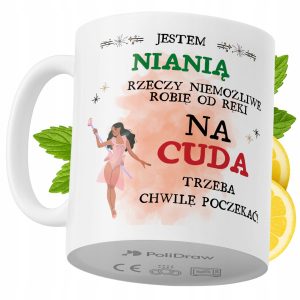 Kubek Dla Niani na Prezent z Nadrukiem ze Zdjęciem 330 ml PoliDraw 972411 Kubek Dla Niani na Prezent z Nadrukiem ze Zdjęciem 330 ml PoliDraw 972411