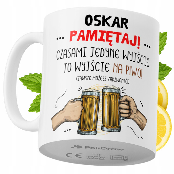 Kubek Dla Oskara na Prezent z Nadrukiem ze Zdjęciem 330 ml PoliDraw 969129