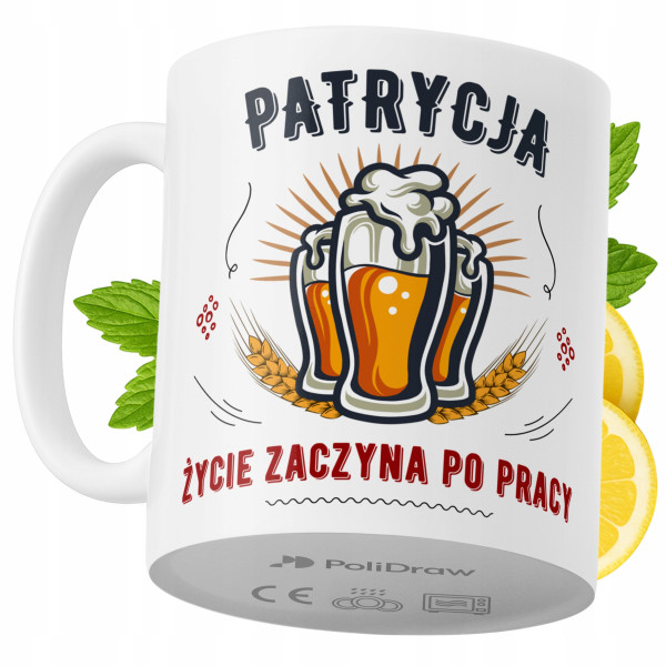 Kubek Dla Patrycji na Prezent z Nadrukiem ze Zdjęciem 330 ml PoliDraw 967902