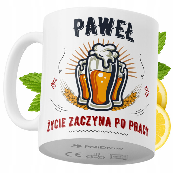 Kubek Dla Pawła na Prezent z Nadrukiem ze Zdjęciem 330 ml PoliDraw 968787
