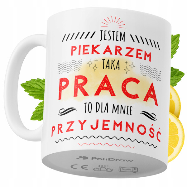 Kubek Dla Piekarza na Prezent z Nadrukiem ze Zdjęciem 330 ml PoliDraw 968349