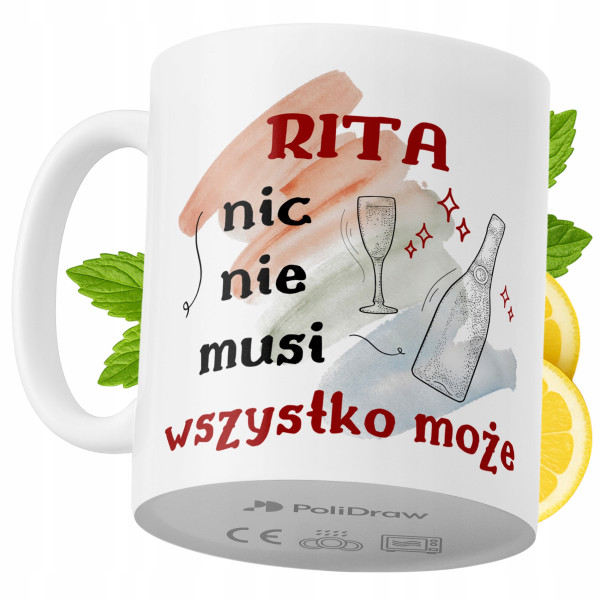 Kubek Dla Rity na Prezent z Nadrukiem ze Zdjęciem 330 ml PoliDraw 968412