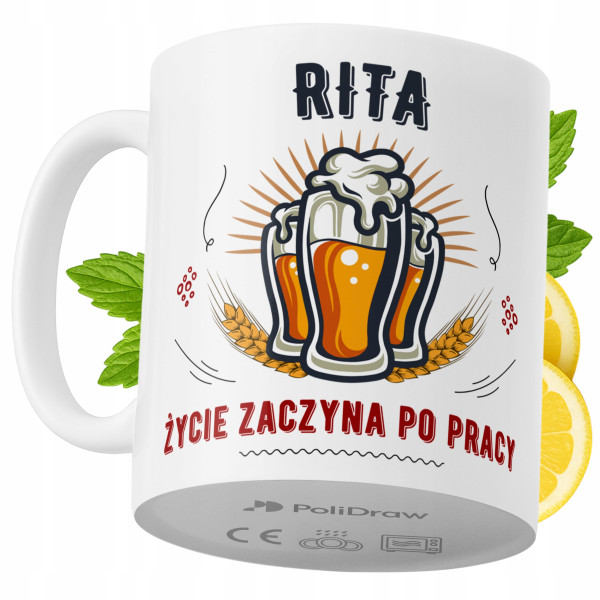 Kubek Dla Rity na Prezent z Nadrukiem ze Zdjęciem 330 ml PoliDraw 969102