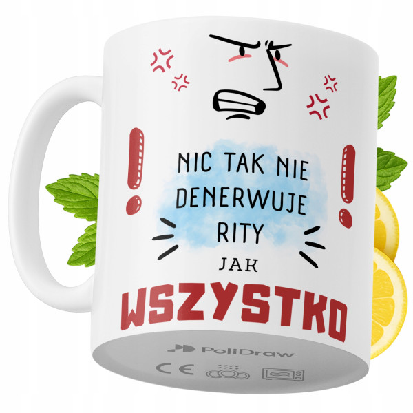 Kubek Dla Rity na Prezent z Nadrukiem ze Zdjęciem 330 ml PoliDraw 967825