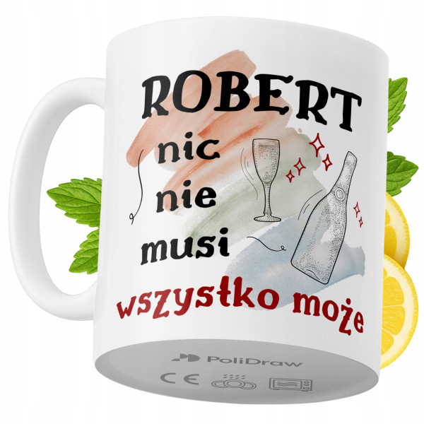 Kubek Dla Roberta na Prezent z Nadrukiem ze Zdjęciem 330 ml PoliDraw 967656