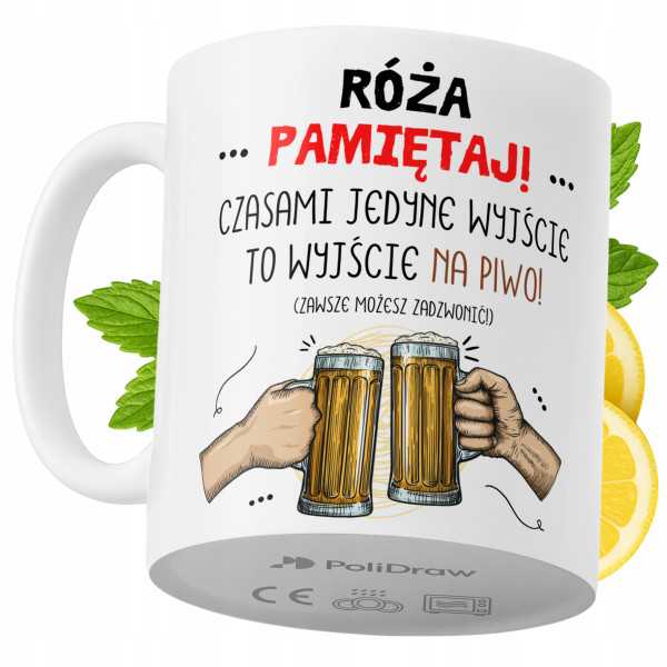 Kubek Dla Róży na Prezent z Nadrukiem ze Zdjęciem 330 ml PoliDraw 967364