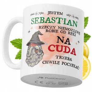 Kubek Dla Sebastiana na Prezent z Nadrukiem ze Zdjęciem 330 ml PoliDraw 967916 Kubek Dla Sebastiana na Prezent z Nadrukiem ze Zdjęciem 330 ml PoliDraw 967916