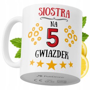 Kubek Dla Siostry na Prezent z Nadrukiem ze Zdjęciem 330 ml PoliDraw 968689