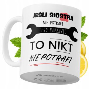 Kubek Dla Siostry na Prezent z Nadrukiem ze Zdjęciem 330 ml PoliDraw 968757 Kubek Dla Siostry na Prezent z Nadrukiem ze Zdjęciem 330 ml PoliDraw 968757