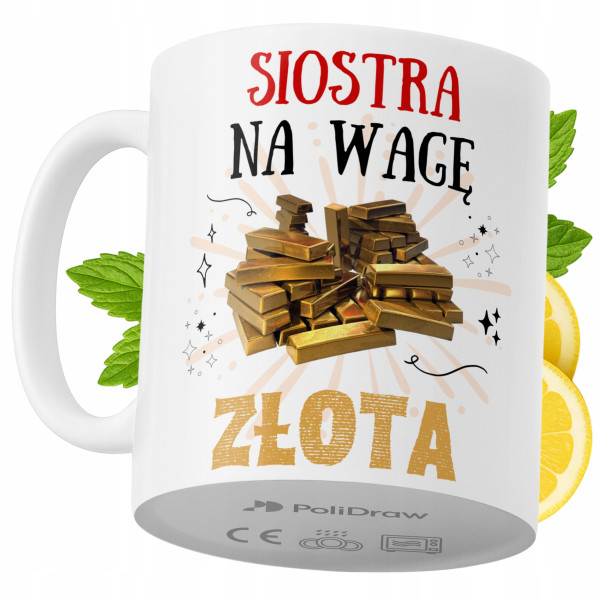 Kubek Dla Siostry na Prezent z Nadrukiem ze Zdjęciem 330 ml PoliDraw 969291
