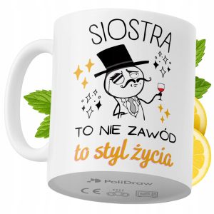 Kubek Dla Siostry na Prezent z Nadrukiem ze Zdjęciem 330 ml PoliDraw 967604 Kubek Dla Siostry na Prezent z Nadrukiem ze Zdjęciem 330 ml PoliDraw 967604