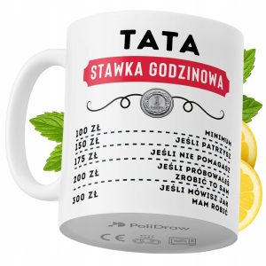 Kubek Dla Taty na Prezent z Nadrukiem ze Zdjęciem 330 ml PoliDraw 967384
