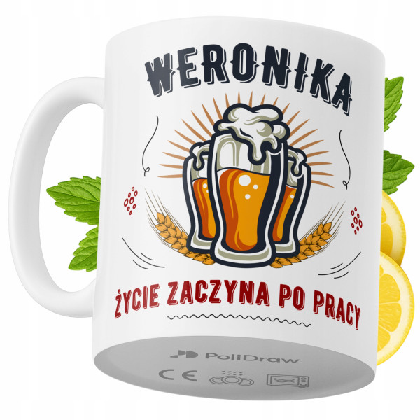 Kubek Dla Weroniki na Prezent z Nadrukiem ze Zdjęciem 330 ml PoliDraw 967362