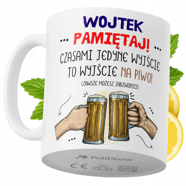 Kubek Dla Wojtka na Prezent z Nadrukiem ze Zdjęciem 330 ml PoliDraw 968374