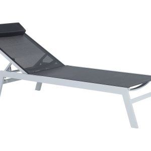 Leżanka leżak ogrodowy aluminiowy czarny 63900