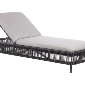 Leżanka leżak ogrodowy rattan ciemnoszary 76668 Leżanka leżak ogrodowy rattan ciemnoszary 76668