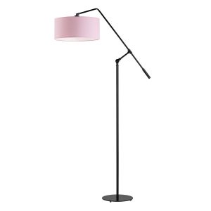 LIBERIA lampa podłogowa glamour regulowana dziecięca Czarny/ Jasny Różowy 900546