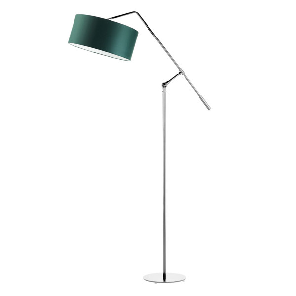LIBERIA lampa podłogowa loft regulowana do salonu Srebrny/ Zieleń Butelkowa 901104