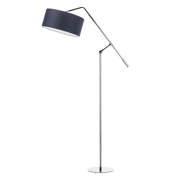 LIBERIA lampa podłogowa nowoczesna do gabinetu Srebrny/ Granatowy 900529