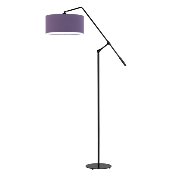 LIBERIA lampa podłogowa nowoczesna regulowana do sypialni Czarny/ Fioletowy 900523