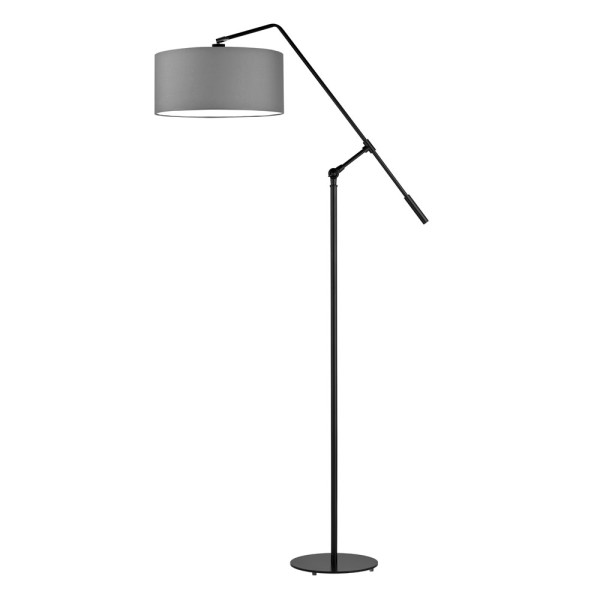 LIBERIA lampa podłogowa regulowana do gabinetu Czarny/ Szary Stalowy 900524