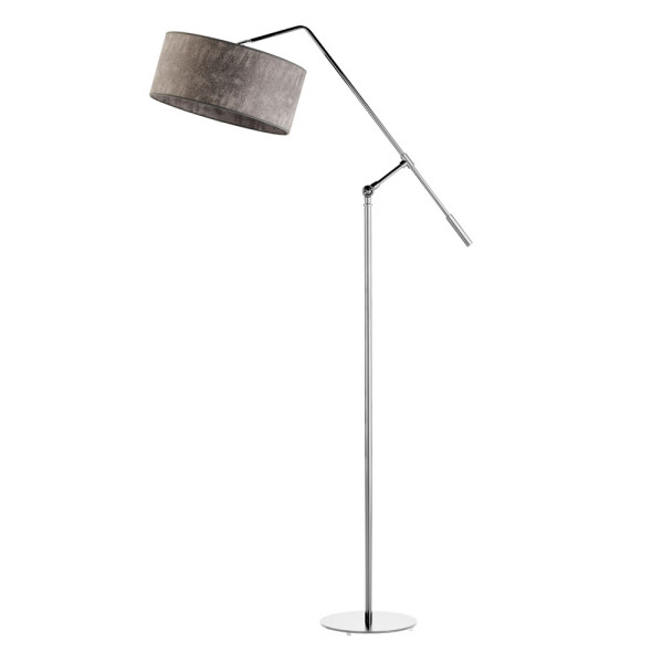 LIBERIA lampa stojąca regulowana do salonu Srebrny/ Szary Melanż (Beton) 900541