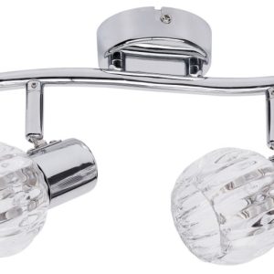 Listwa sufitowa chromowana Lauren 2xE14x40W wym:8×25,5x16cm IP20 Rabalux 908806