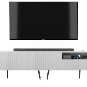 Loft Komoda RTV Glamour Szafka RTV Biały Mat Metalowe Nogi Czarne 617063 Loft Komoda RTV Glamour Szafka RTV Biały Mat Metalowe Nogi Czarne 617063