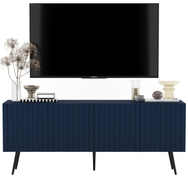 Loft Komoda RTV Glamour Szafka RTV Granatowy Mat Nogi Czarne 341933