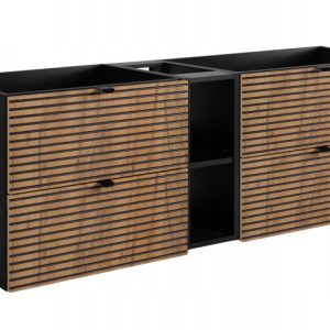 LOFT Szafka łazienkowa 140 czarna/craft+regał czarny 312964 LOFT Szafka łazienkowa 140 czarna/craft+regał czarny 312964