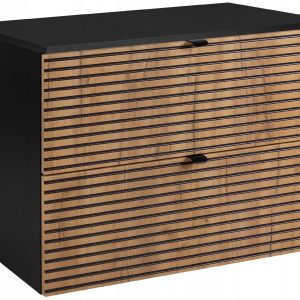 LOFT Szafka łazienkowa 80 czarna/craft z blatem czarnym 312967 LOFT Szafka łazienkowa 80 czarna/craft z blatem czarnym 312967