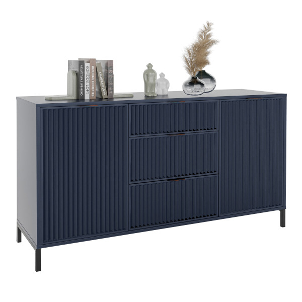 Loftowa komoda z szufladami WAVE 135 cm - indigo 704736
