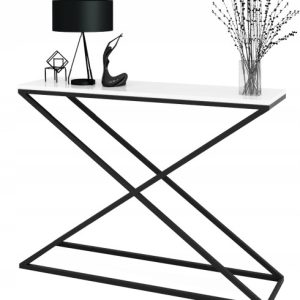 Loftowa Konsola X Przedpokój Metal 110x30x80 Czarna+Biały Połysk 913161 Loftowa Konsola X Przedpokój Metal 110x30x80 Czarna+Biały Połysk 913161
