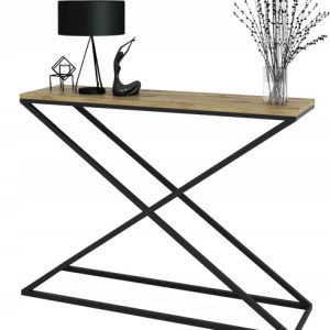 Loftowa Konsola X Przedpokój Metal 110x30x80 Czarna+Dąb Artisan 913164 Loftowa Konsola X Przedpokój Metal 110x30x80 Czarna+Dąb Artisan 913164