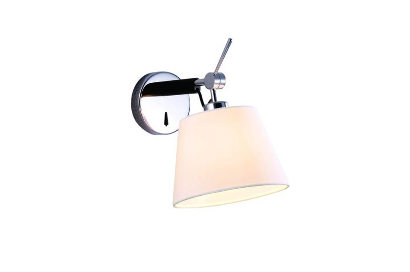 Loftowa lampa ścienna Zyta kinkiet z regulacją biała chrom 187301