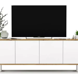 Loftowa szafka rtv dąb wotan + biały – Xyren 602315 Loftowa szafka rtv dąb wotan + biały – Xyren 602315