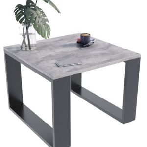 Loftowy kwadratowy stolik kawowy beton + czarny – Zero 390563