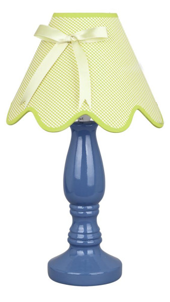Lola GABINETOWA lampka niebieska 1x40w e14 abażur pistacja 794584