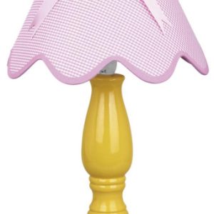 Lola GABINETOWA lampka żółta 1x40w e14 abażur różowy 794519 Lola GABINETOWA lampka żółta 1x40w e14 abażur różowy 794519
